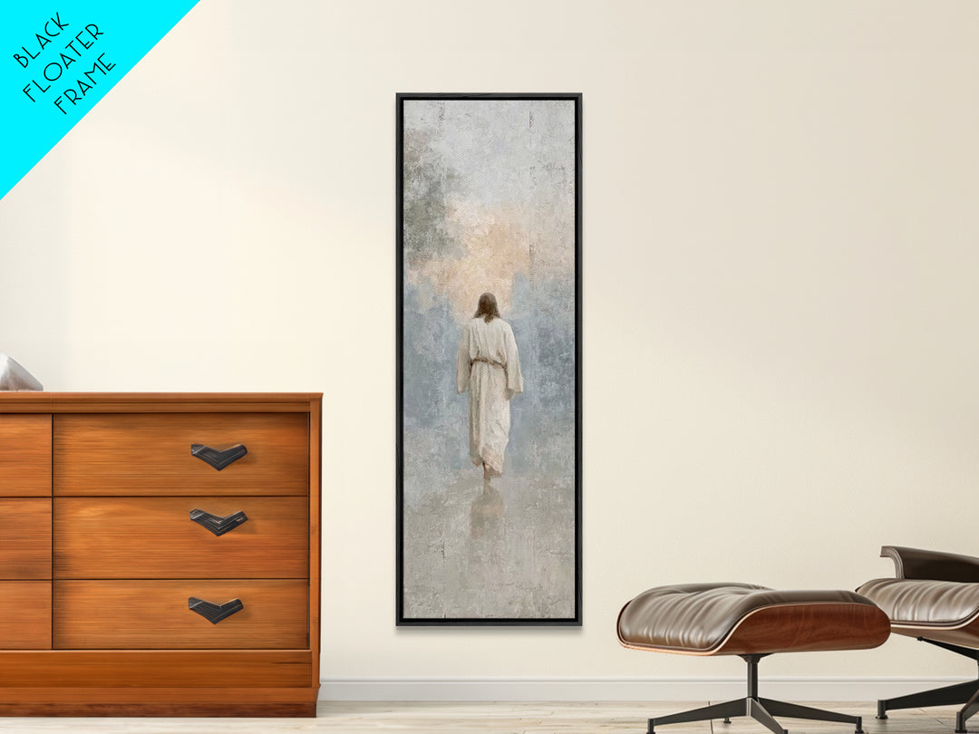 Solitary Savior – Framed Canvas Print – Tall Skinny Art Print – Christian Art Canvas – Jesus Painting – Christian Wall Art – Subtle Christi