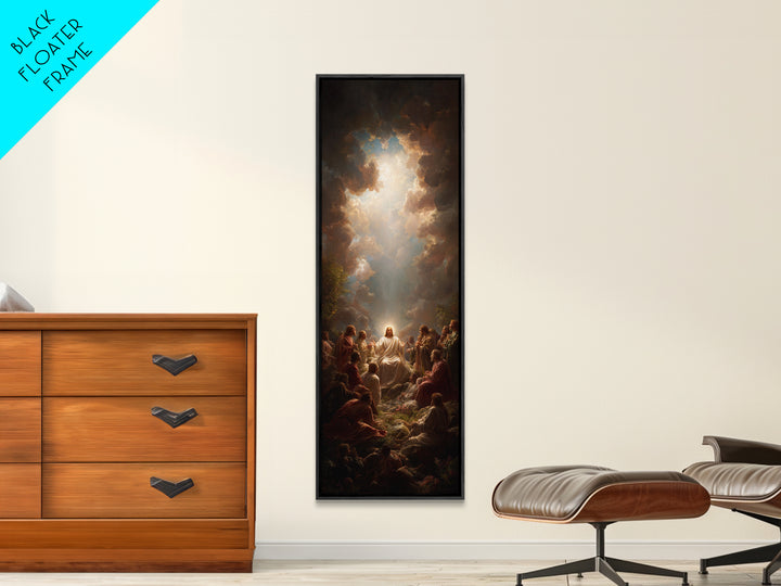 Divine Teaching – Framed Canvas Print – Skinny Art – Christian Wall Art – Christian Art Canvas – Jesus Painting – Modern Christian Art