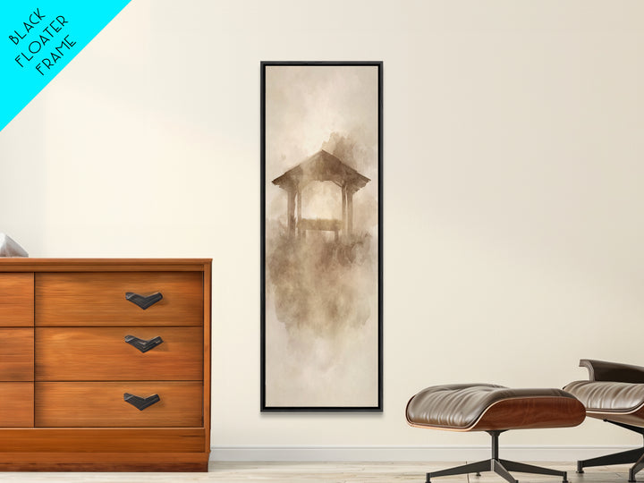 Sacred Manger Stillness – Framed Canvas Print – Tall Narrow Wall Art – Christian Art – Christian Wall Art – Christian Art Canvas – Christma