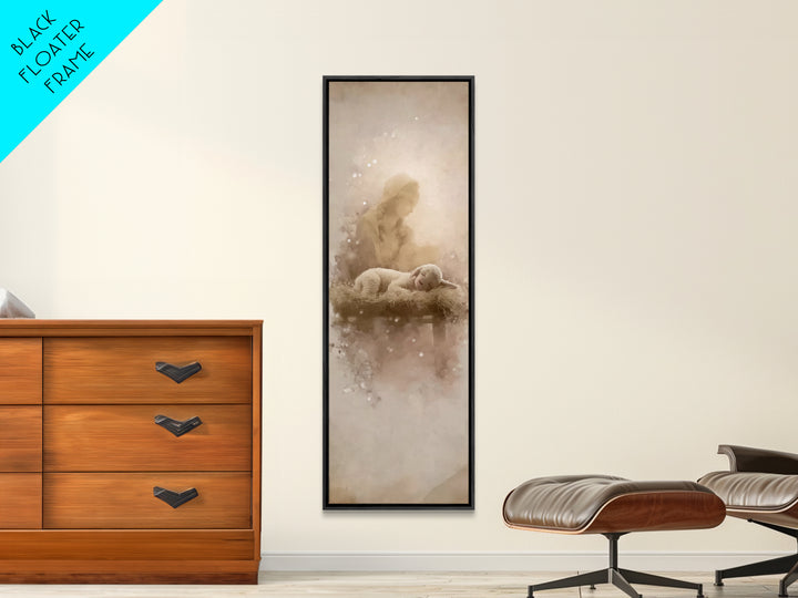 Lamb Of Pure Light – Framed Canvas Print – Tall Skinny Art Print – Christian Art – Christian Art Canvas – Christmas Art – Christian Wall Ar