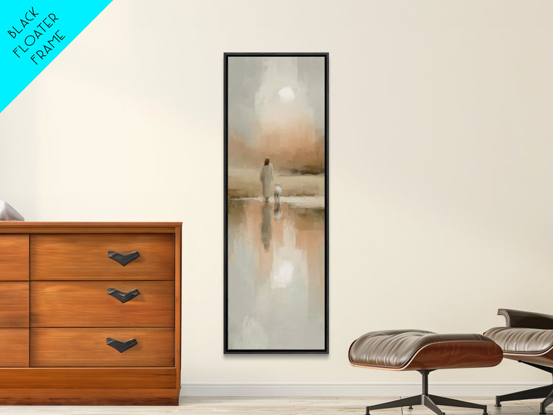 Walk Of Grace – Framed Canvas Print – Christian Art Print – Jesus Painting – Christian Wall Art – Tall Skinny Art Print – Christian Christm