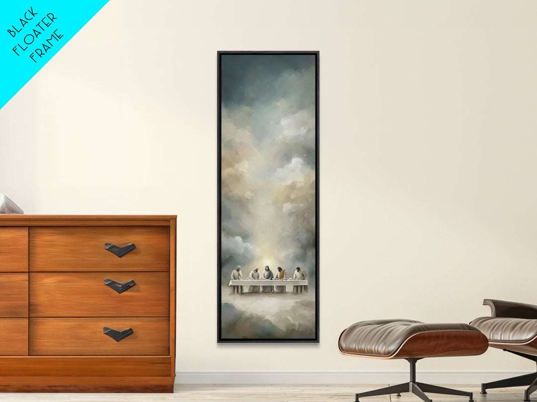Supper Of Light | Framed Canvas Print | Christian Wall Art | Christian Art Canvas | Jesus Painting | Tall Skinny Art Print | Modern Christi