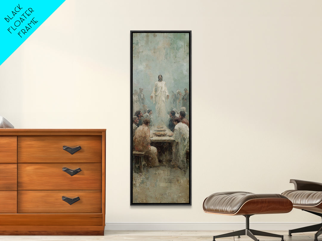 Risen Among Twelve | Framed Canvas Print | Christian Wall Art | Christian Art Canvas | Jesus Painting | Tall Narrow Wall Art | Vintage Chri