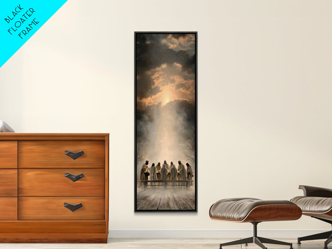 Twilight Communion | Framed Canvas Print | Christian Art Canvas | Christian Wall Art | Jesus Painting | Skinny Art | Christian Christmas Ar