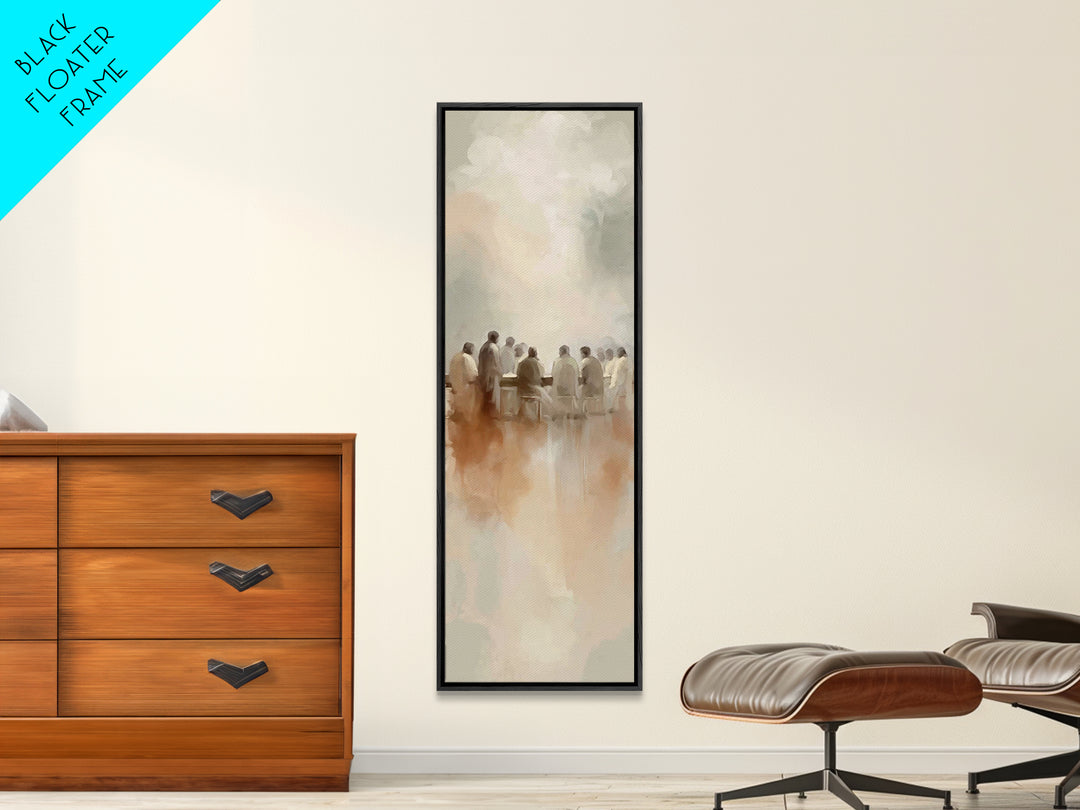 Clouded Last Supper | Framed Canvas Print | Christian Wall Art | Christian Art Canvas | Jesus Painting | Tall Skinny Art Print | Christian