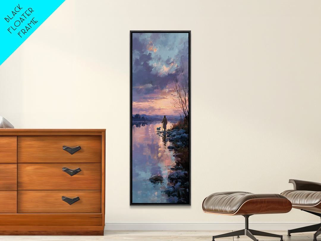 Valley Of Hope – Framed Canvas Print – Christian Art Canvas – Christian Wall Art – Jesus Painting – Narrow Art – Minimalist Christian Art
