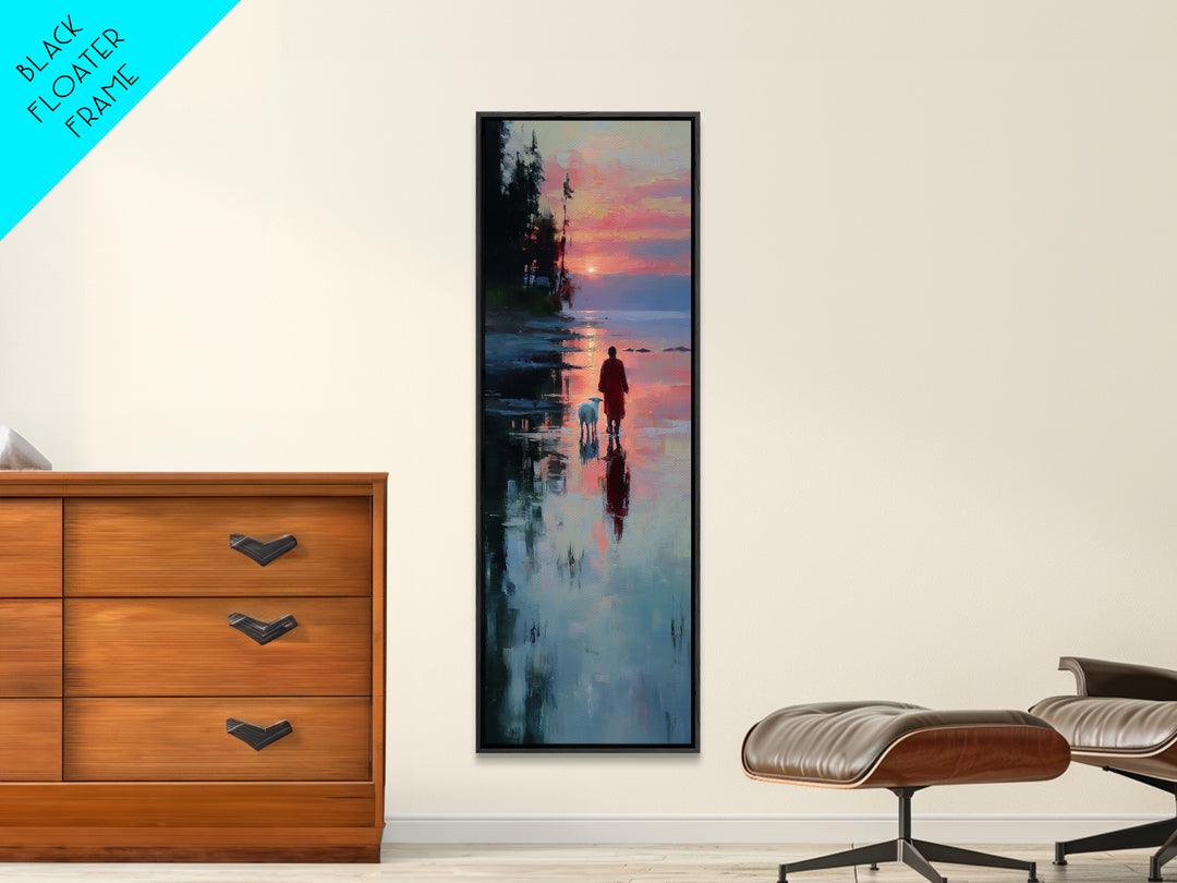 Starlit Holy Journey – Framed Canvas Print – Christian Christmas Art – Christian Wall Art – Christmas Art Canvas – Tall Skinny Art Print –