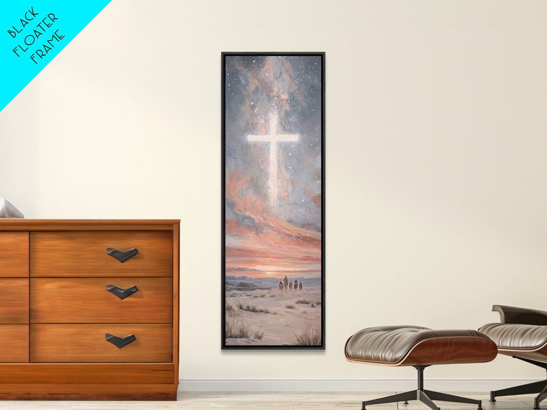 Desert Star Journey | Framed Canvas Print | Christian Art Canvas | Christian Wall Art | Christmas Art | Tall Skinny Art Print | Christian C