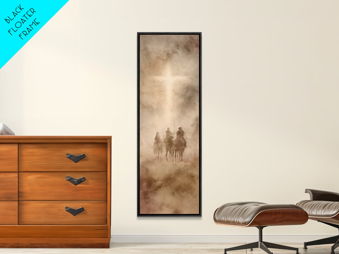 Pilgrims Of Light – Framed Canvas Print – Christian Wall Art – Christmas Art – Christian Art Canvas – Tall Narrow Wall Art – Christian Chri