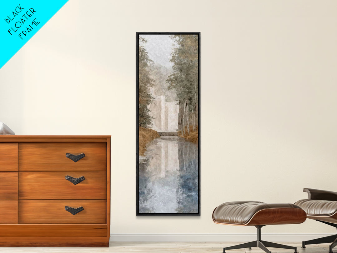 Misty Path Blessing – Framed Canvas Print – Christian Wall Art – Jesus Painting – Narrow Art – Christian Christmas Art