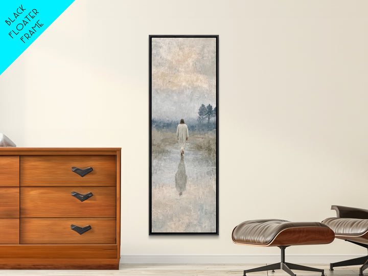Sacred Quiet Journey – Framed Canvas Print – Christian Art Canvas – Vintage Christian Art – Tall Skinny Art Print – Christian Christmas