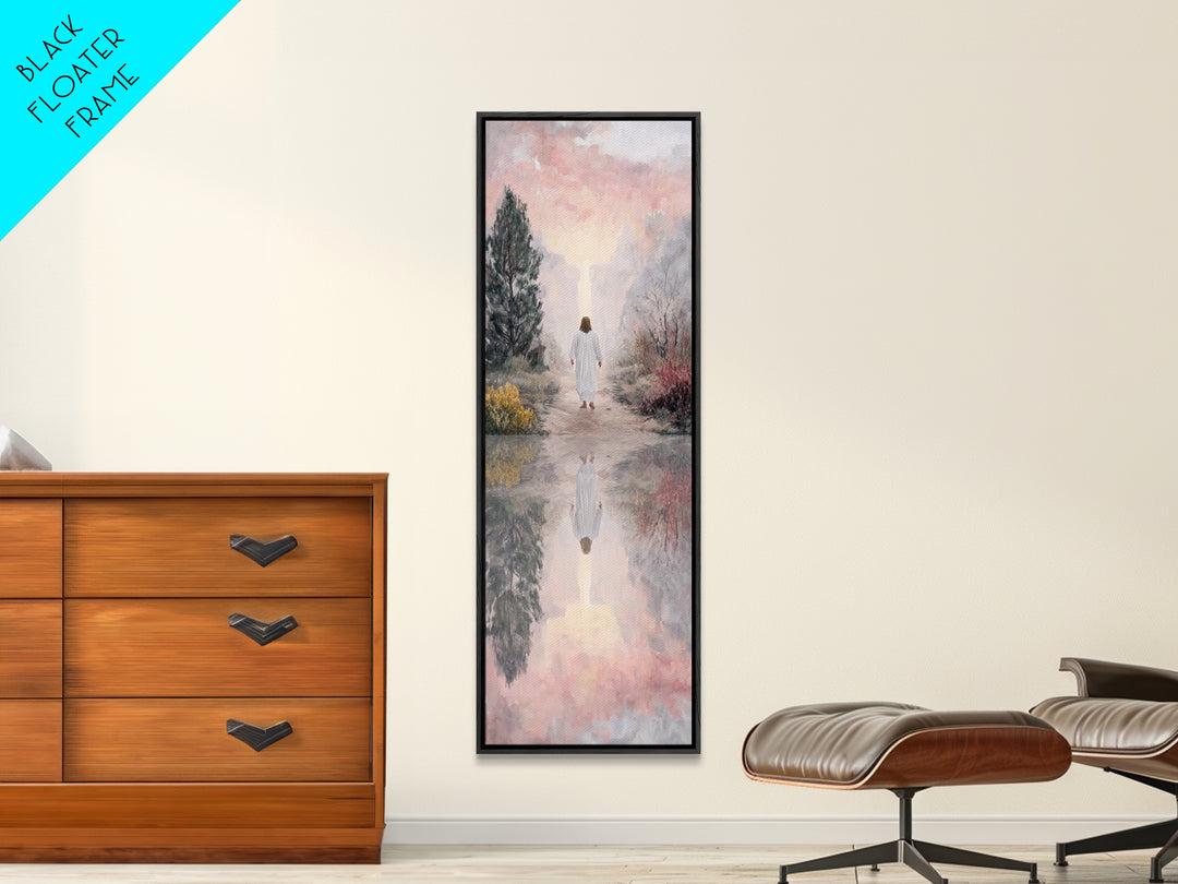 Light Of The Wilderness – Framed Canvas Print – Christian Wall Art – Abstract Christian Art – Skinny Art – Jesus Painting