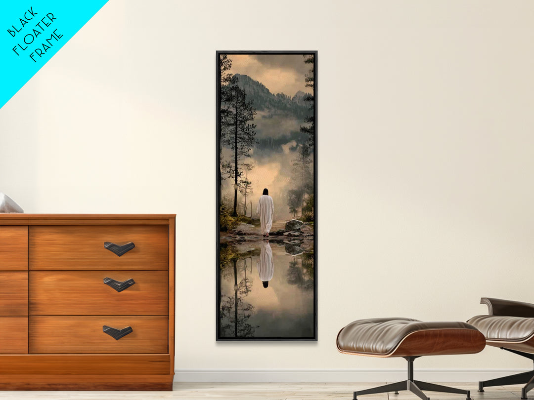 Celestial Desert Walk – Framed Canvas Print – Christian Art – Subtle Christian Art – Narrow Art – Jesus Christmas Art
