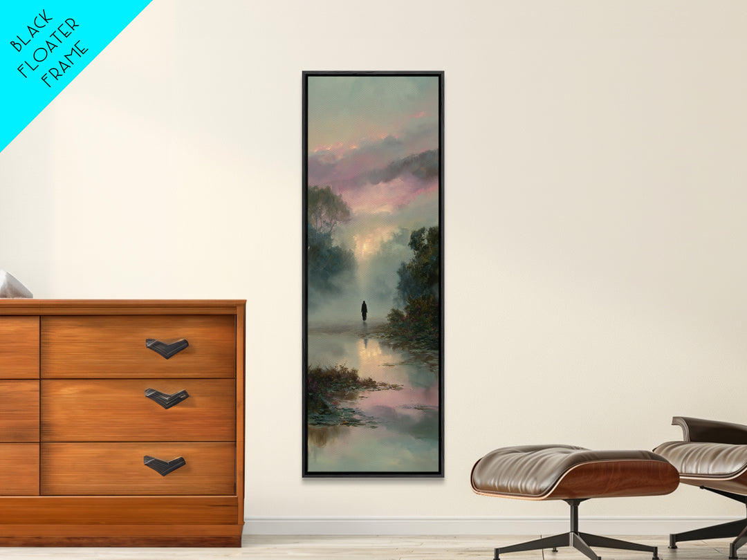 Meadow Of Stillness – Framed Canvas Print – Christian Wall Art – Christian Art Print – Narrow Art – Jesus Painting