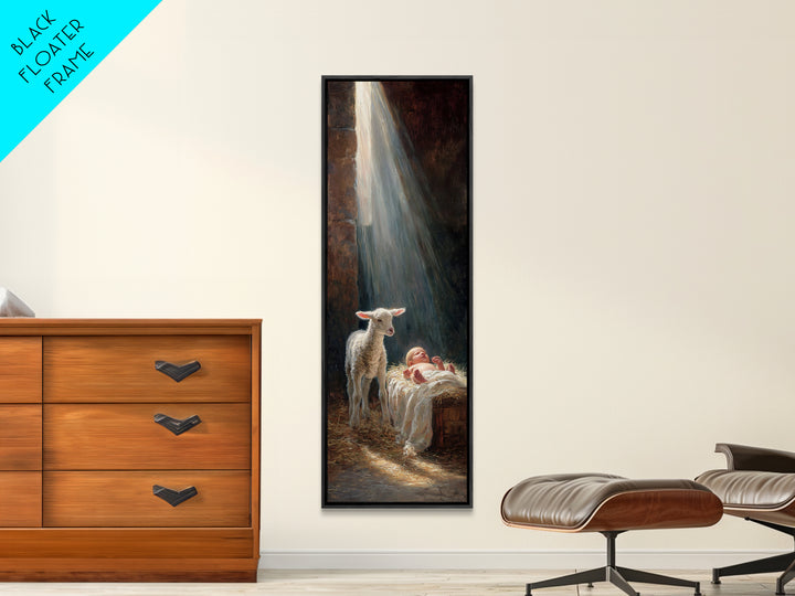 Blessed Night Star – Framed Canvas Print – Christian Wall Art – Christian Art Canvas – Jesus Painting – Tall Narrow Wall Art