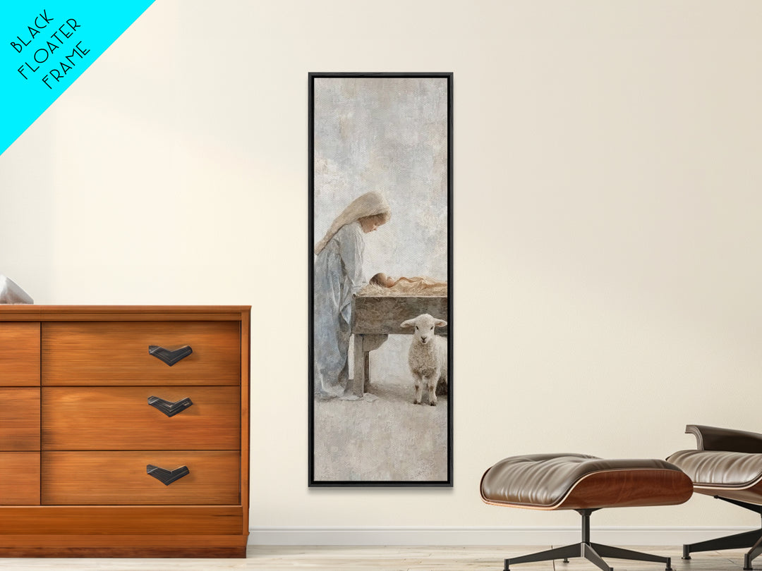 Gentle Dawn Hope – Framed Canvas Print – Christian Wall Art – Christian Art Canvas – Jesus Painting – Tall Narrow Wall Art