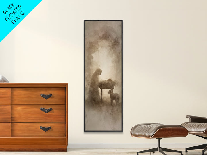 Sacred Shore Path – Framed Canvas Print – Christian Wall Art – Christian Art Canvas – Jesus Painting – Tall Narrow Wall Art