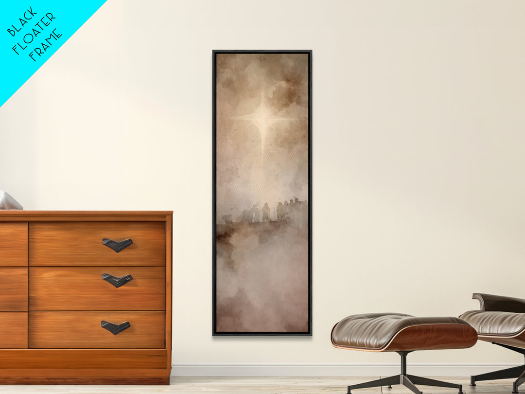 Guiding Star Journey – Framed Canvas Print – Christian Wall Art – Christian Art Canvas – Christmas Art – Jesus Painting – Christian Decor –