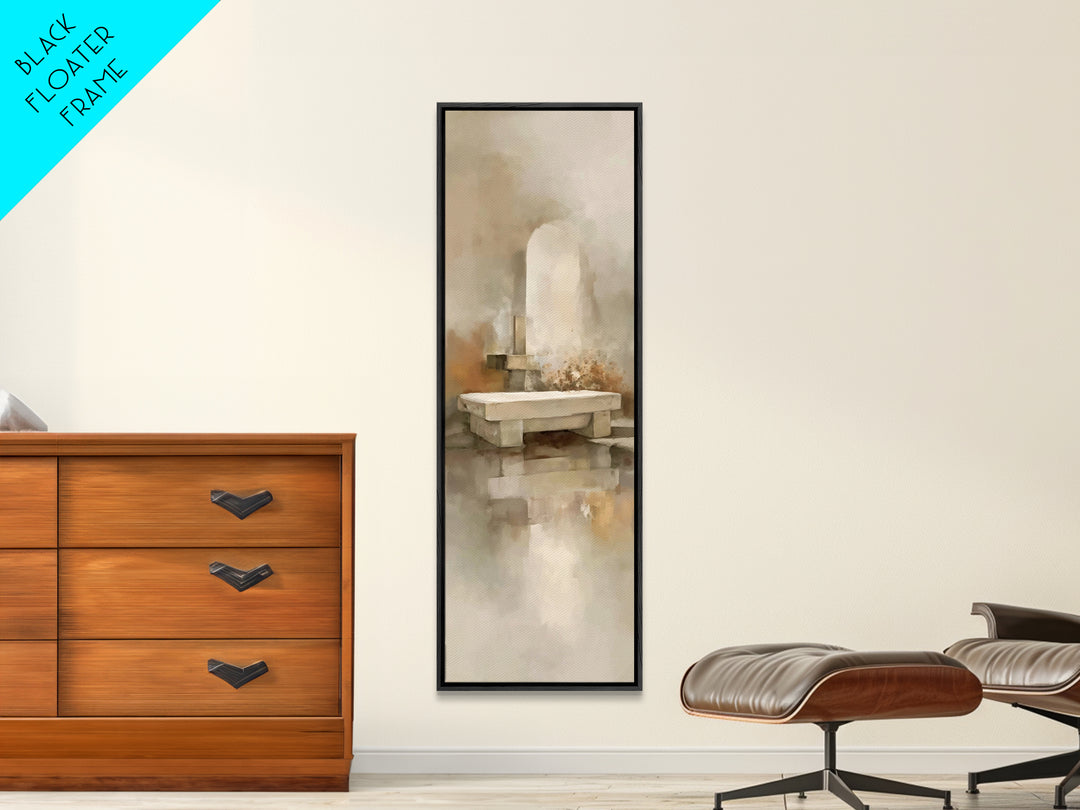 Empty Stone Hope – Framed Canvas Print – Christian Wall Art – Christian Art Canvas – Christian Painting – Narrow Art