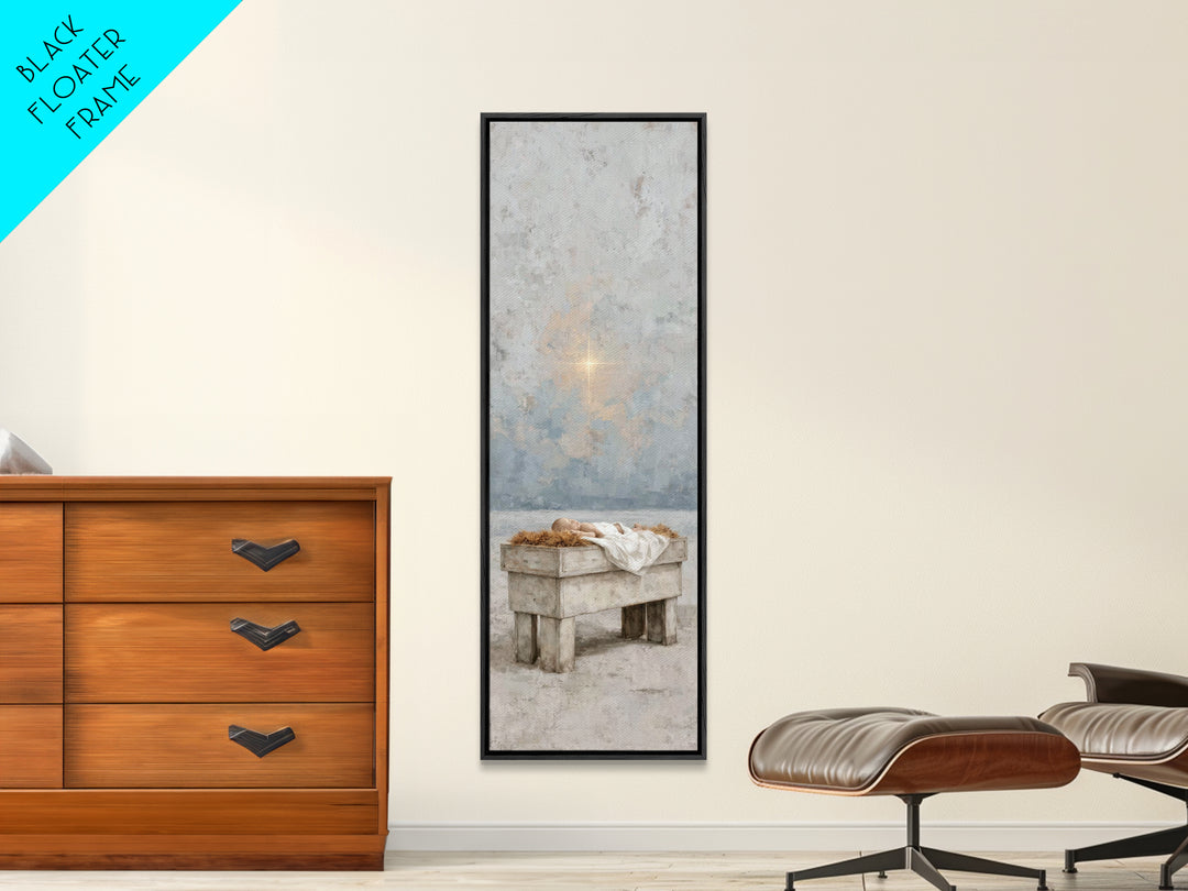 The Guiding Star – Framed Canvas Print – Tall Narrow Wall Art – Christian Wall Art – Christian Art Canvas – Christmas Art – Jesus Painting