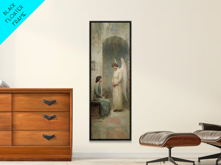 Celestial Peace, Framed Canvas Print, Tall Narrow Wall Art, Christian Christmas Art, Christian Art Canvas, Minimalist Christian Art, Jesus