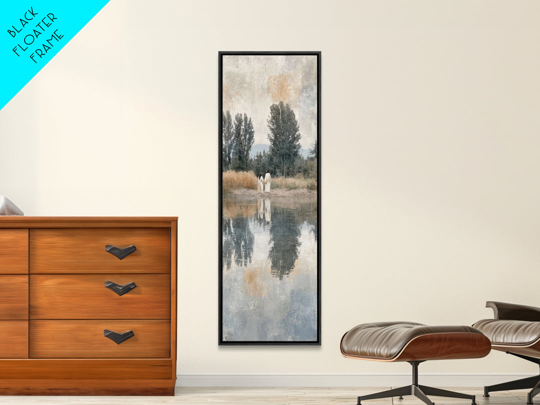 Hillside Reverence – Framed Canvas Print – Christian Art Canvas – Christian Wall Art – Tall Skinny Art Print – Christian Gift Ideas – Moder
