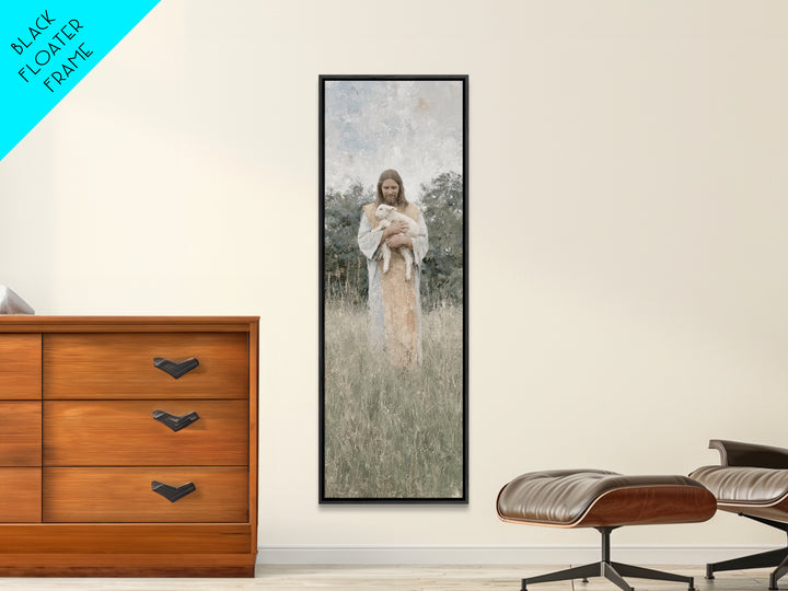Gentle Shepherd Peace | Framed Canvas Print | Skinny Art | Christian Art Canvas | Jesus Painting | Modern Christian Art