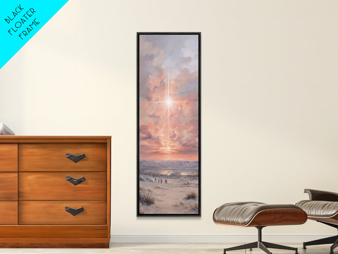 Radiant Dawn Star – Framed Canvas Print – Tall Skinny Art Print – Christmas Wall Art – Christian Art – Christmas Canvas Wall Art