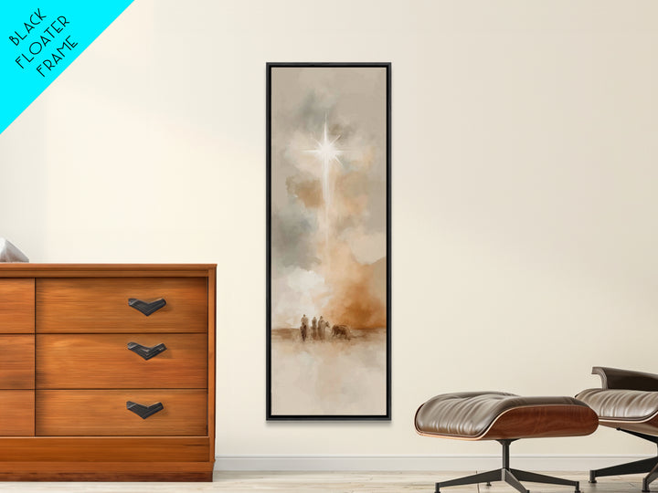 Holy Night Vision – Framed Canvas Print – Tall Skinny Art Print – Christian Art – Christmas Wall Art – Christian Art Gift