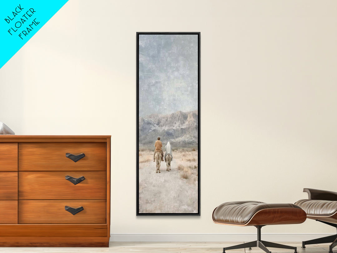 Journey To Bethlehem | Framed Canvas Print | Skinny Art | Christian Art | Christmas Art Prints | Modern Christian Painting