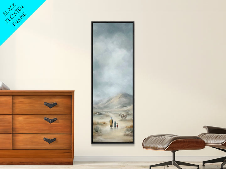 Family Road Home | Framed Canvas Print | Tall Skinny Art Print | Christian Christmas Art | Framed Christian Art | Modern Christian Art