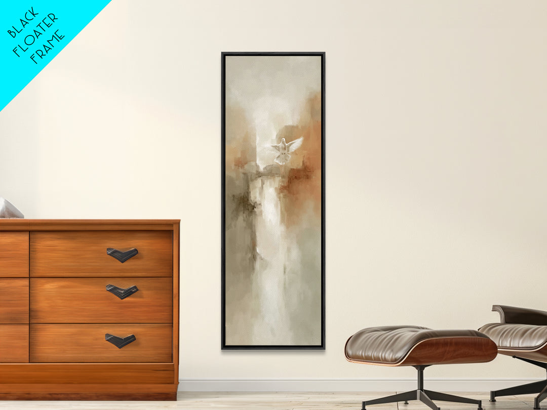 Grace In Ascent – Framed Canvas Print – Minimalist Christian Art – Christian Art Canvas – Christian Wall Art – Narrow Art – Christian Paint
