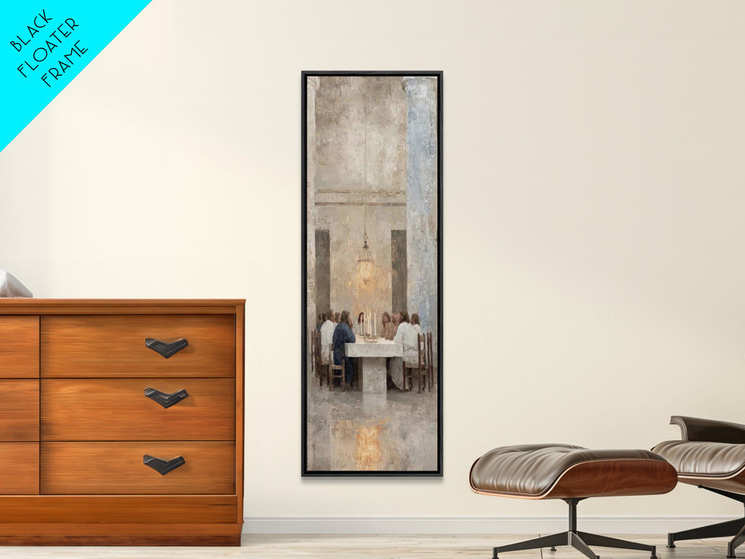 Celestial Supper Peace – Framed Canvas Print – Christian Art Canvas – Jesus Painting – Christian Wall Art – Skinny Art – Christian Christma