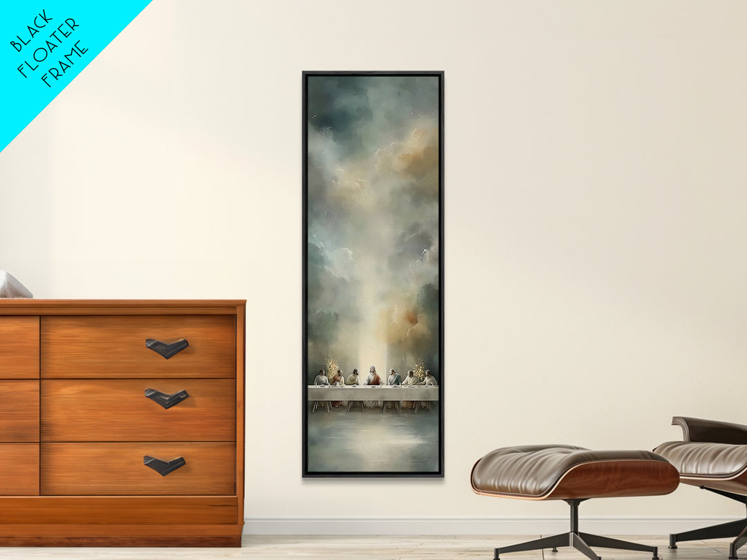 Last Supper Stillness – Framed Canvas Print – Christian Art – Jesus Painting Canvas – Christian Wall Art – Skinny Art – Christian Christmas