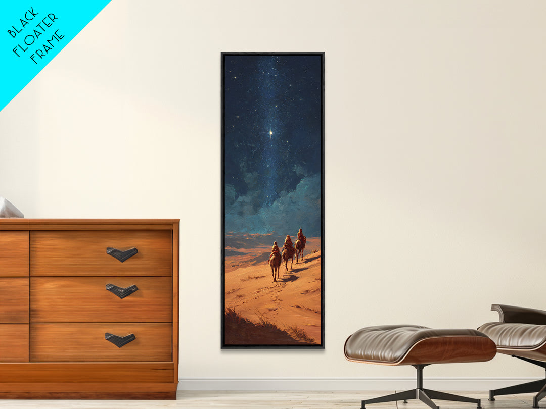 Holy Night Trek – Framed Canvas Print – Christian Wall Art – Christian Art Canvas – Tall Skinny Art Print – Christmas Art
