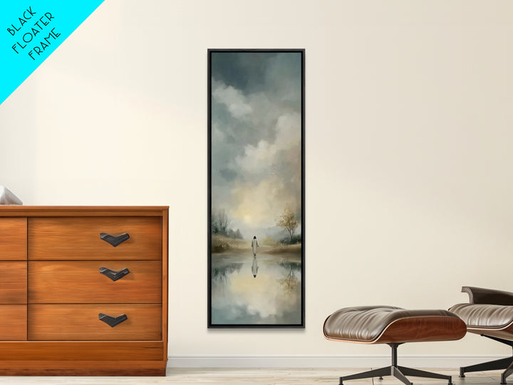 Quiet Walk Home – Framed Canvas Print – Tall Skinny Art Print – Christian Art Canvas – Christian Art – Christian Wall Art – Minimalist Chri