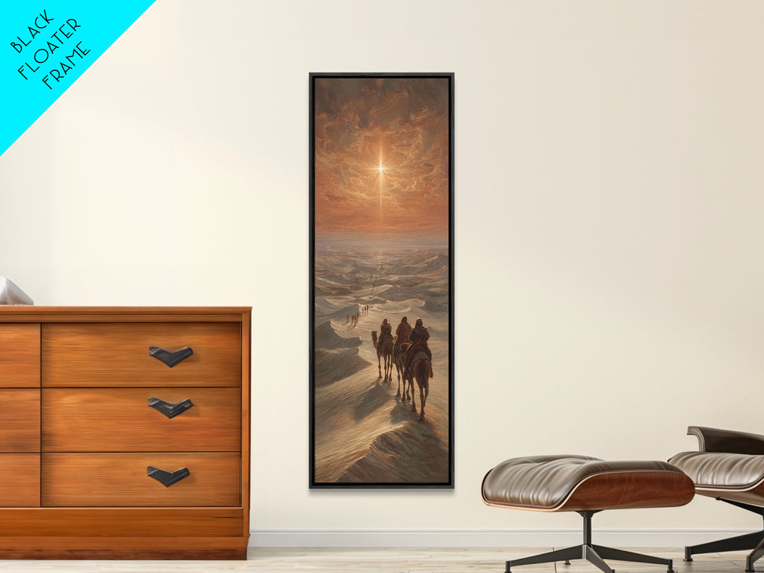 Distant Bethlehem Trail – Framed Canvas Print – Christian Wall Art – Christmas Art – Christian Art Canvas – Skinny Art – Christian Decorati