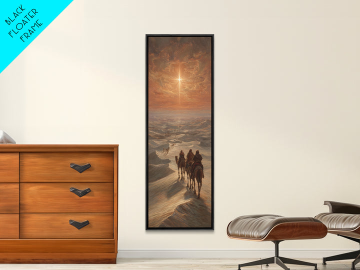Distant Bethlehem Trail – Framed Canvas Print – Christian Wall Art – Christmas Art – Christian Art Canvas – Skinny Art – Christian Decorati