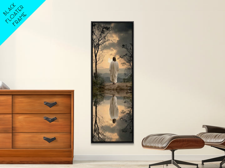 Twilight Journey Home – Framed Canvas Print – Narrow Art – Christian Wall Art – Christian Art Canvas – Jesus Painting – Subtle Christian Ar
