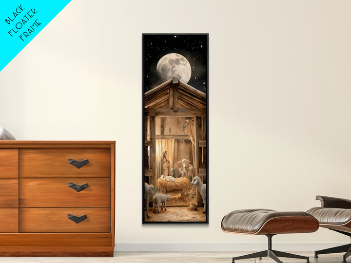 Stable Blessing Grace – Framed Canvas Print – Skinny Art – Christian Wall Art – Jesus Painting – Christmas Art – Christian Art Canvas