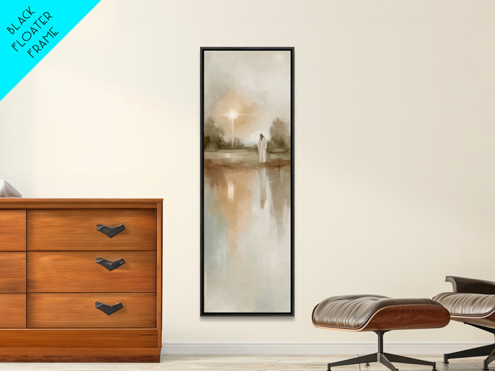 Gentle Dawn Messiah – Framed Canvas Print – Skinny Art – Christian Art – Christian Art Canvas – Jesus Painting – Minimalist Christian Art