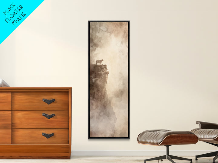 Highland Edge Peace | Framed Canvas Print | Christian Art | Christian Art Canvas | Christian Wall Art | Modern Christian Art | Tall Skinny