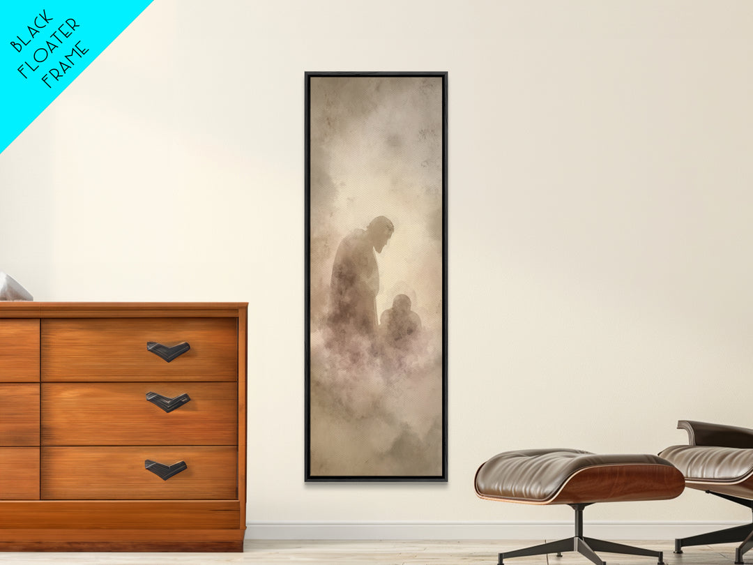 Shadowed Mercy Calm – Framed Canvas Print – Christian Art – Christian Wall Art – Christian Art Canvas – Minimalist Christian Art – Narrow A