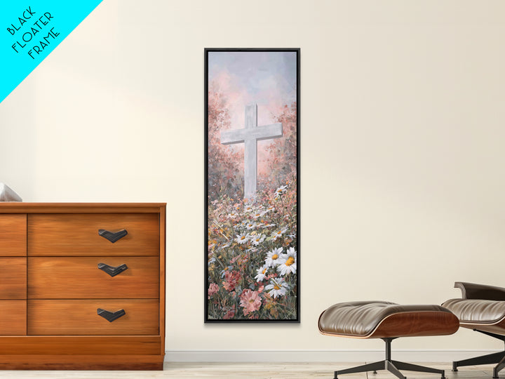 Garden Of Redemption, Framed Canvas Print, Christian Art Canvas, Christian Wall Art, Modern Christian Art, Christian Painting, Tall Skinny