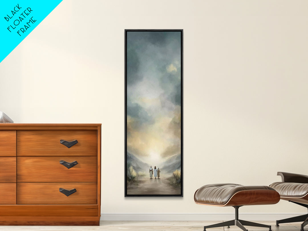 Journey Of Peace – Framed Canvas Print – Christian Wall Art – Christian Art Canvas – Jesus Painting – Tall Narrow Wall Art