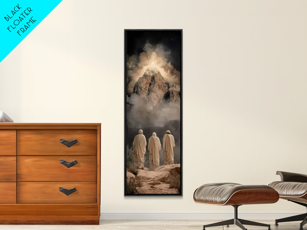 Radiant Mountain | Framed Canvas Print | Narrow Art | Christian Wall Art | Jesus Painting | Christian Art Canvas