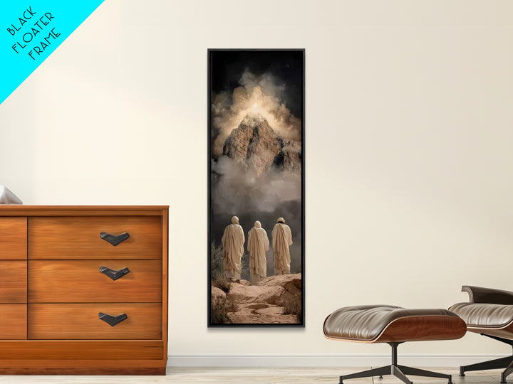 Radiant Mountain | Framed Canvas Print | Narrow Art | Christian Wall Art | Jesus Painting | Christian Art Canvas