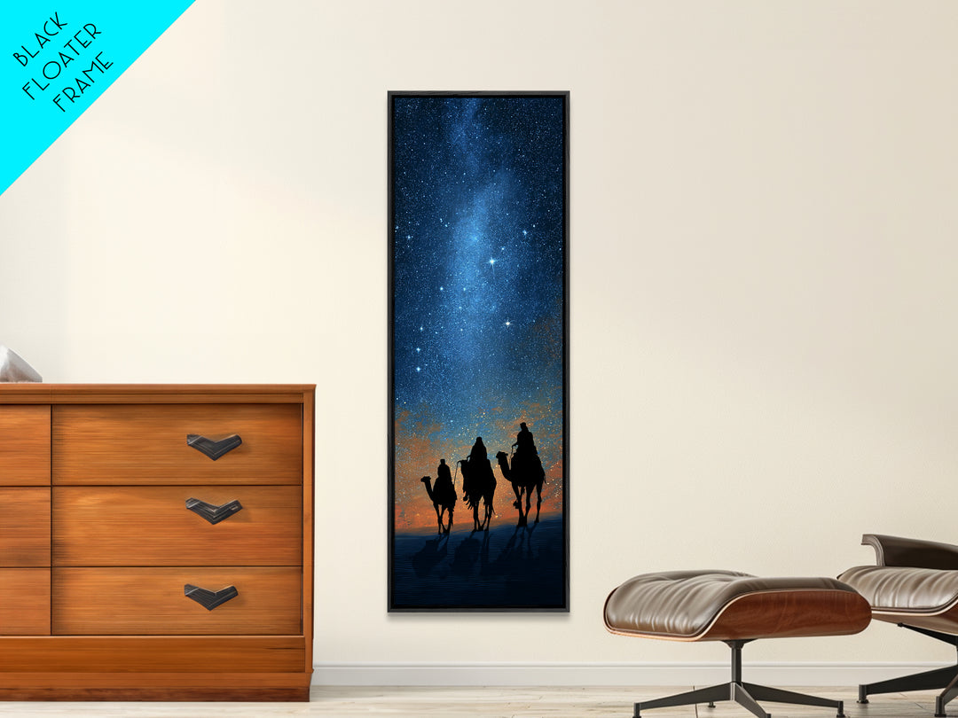 The Guiding Light – Framed Canvas Print – Narrow Art – Christian Art – Christian Art Canvas – Christian Christmas Art – Christmas Wall Art