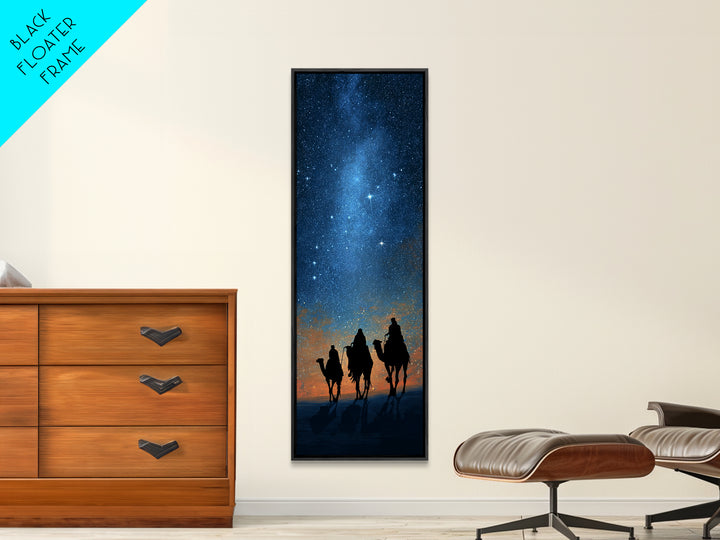 The Guiding Light – Framed Canvas Print – Narrow Art – Christian Art – Christian Art Canvas – Christian Christmas Art – Christmas Wall Art