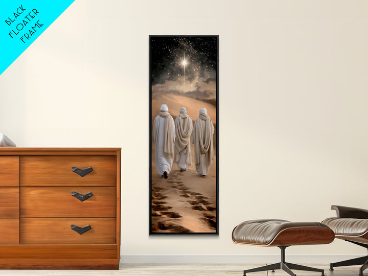 Desert Pilgrimage – Framed Canvas Print – Christian Art Canvas – Narrow Art – Christian Christmas Art – Christian Wall Art